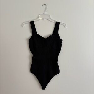 Abercrombie & Fitch Black Sweater Bodysuit Size L